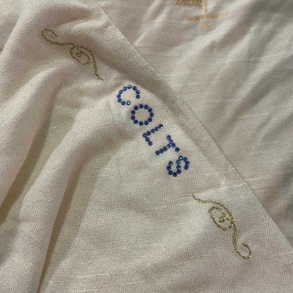 NWT Vintage Y2K NFL Indianapolis Colts Rhinestone Embroidered Babydoll Blouse - Picture 5 of 8